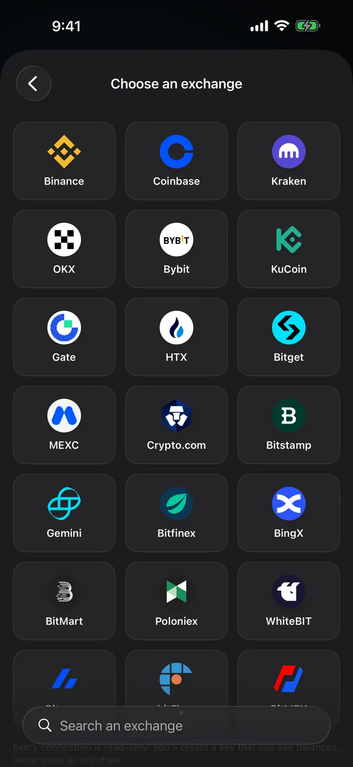 Exchange and wallet sync on iPhone