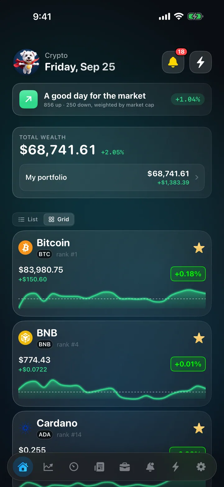 Crypto Widgets on iPhone